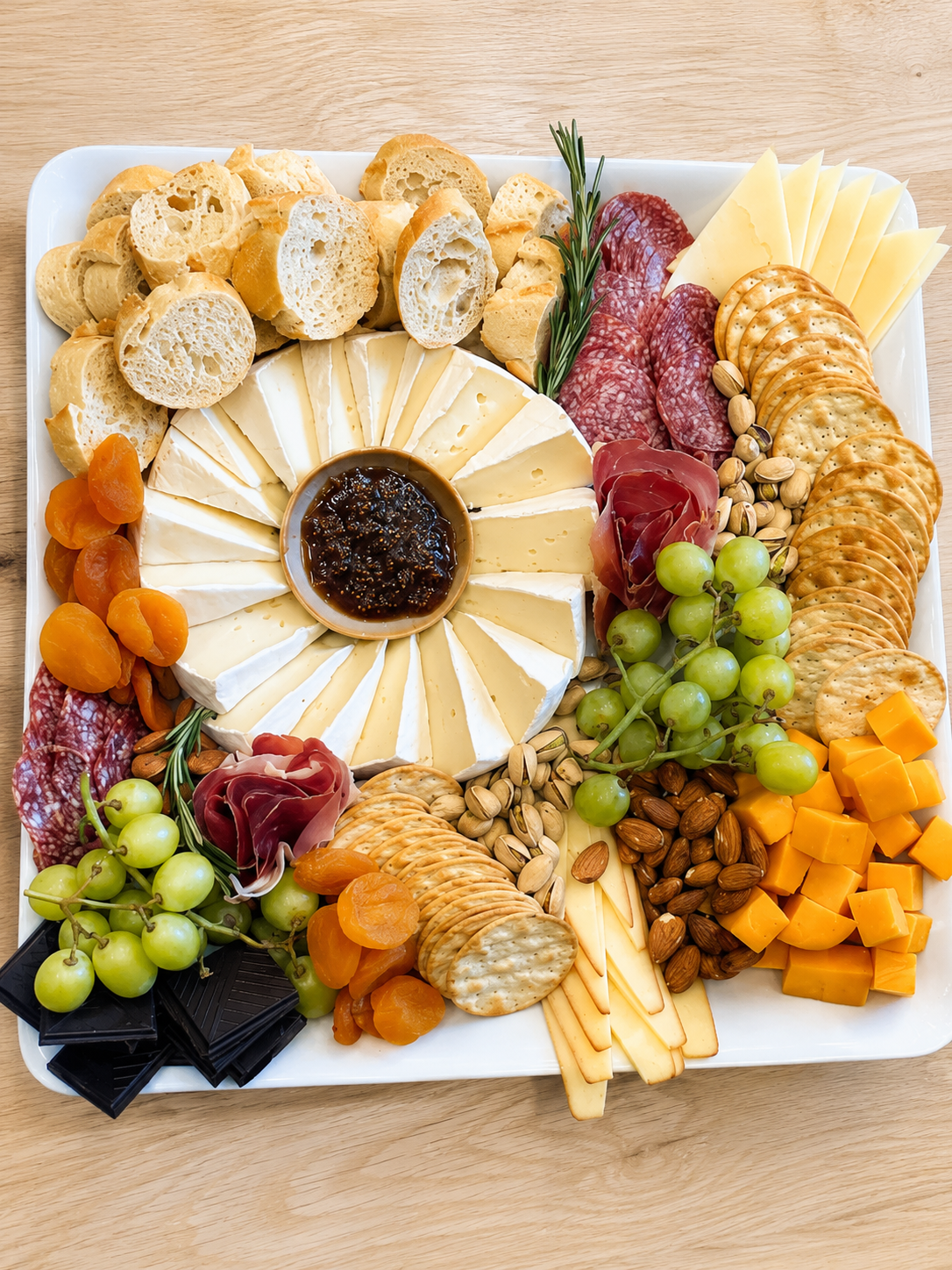 Curated cheese selection